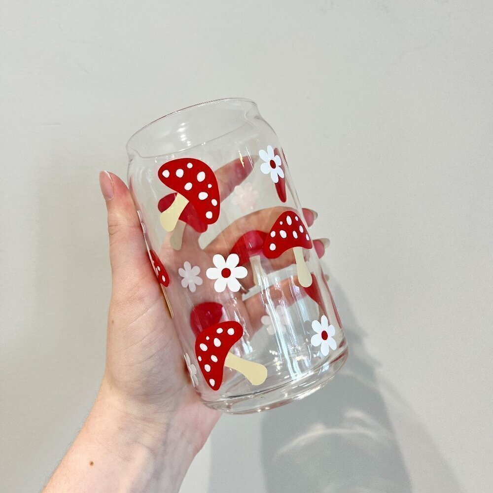 1 LEFT!! MUSHROOM BEER CAN GLASS